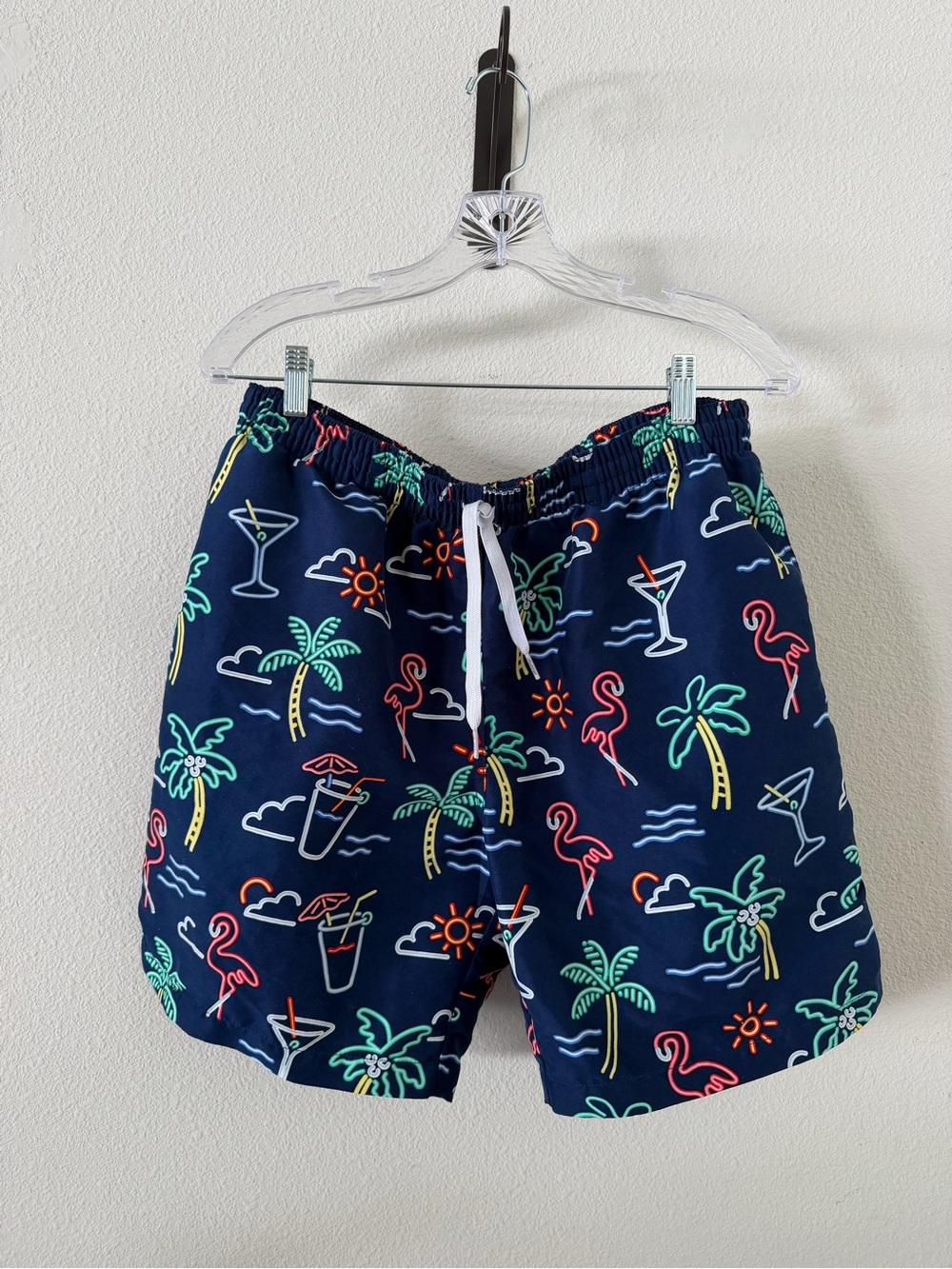 Men's Chubbies Neon Lights Palm Tree Flamingo Swim Trunks - Picture 3 of 8